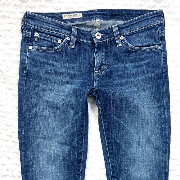 Ag Adriano Goldschmied Denim - AG ADRIANO GOLDSCHMIED Medium Wash THE STILT ROLL-UP Cigarette Stretch Jeans 25
